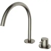 Hotbath Cobber - Wastafelmengkraan - zonder Waste - Laag - Geborsteld Nikkel - Opbouw - Nikkel - V07