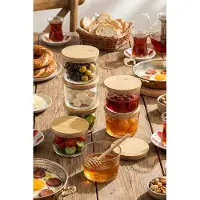 Hermia - Opbergdozenset (12 stuks) - Transparant - 100% GLAS - 17 x 15 x 6 cm