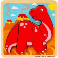 Bigjigs houten puzzel Diplodocus - educatief speelgoed dino FSC.