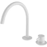Hotbath Cobber - Wastafelmengkraan - zonder Waste - Laag - Wit - Opbouw - Messing - V07
