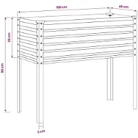 vidaXL Plantenbak Lichtbruin 100 x 45 x 90 cm Gegevens staal