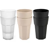 PlasticForte onbreekbare drinkglazen - 10x stuks - kunststof/plastic - mix van 3 kleuren - 522 ml - 13 cm