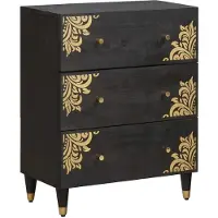 vidaXL Dressoir Zwart 60 x 33 x 75 cm Massief Mango Hout