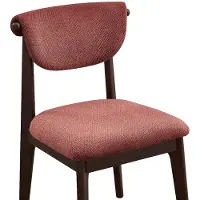 Vente-unique Set van 6 stoelen in gestructureerde stof en rubberhout - Bruin - GABIEL
