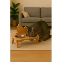 Paws & Whiskers - Voerbak voor huisdieren - Veelkleurig - 100% MDF - 39 x 21 x 10 cm