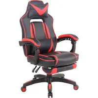 CLP Gaming bureaustoel Heat met voetsteun | Kleur: zwart/rood