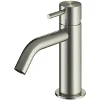 Hotbath Archie - Wastafelmengkraan - zonder Waste - Laag - Geborsteld Nikkel - Opbouw - Roestvrijstaal - V01