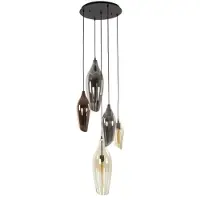 Present Time hanglamp 5l getrapt cocoon mix glass -
