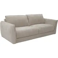Vente-unique Vierzitsslaapbank express in beige getextureerde stof - Slaapoppervlak 160 cm - Matras 13 cm traagschuim GABRIZA