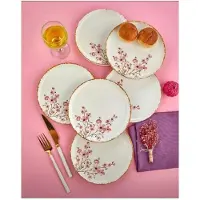 Asir - Dessertbordenset (6 stuks) - Veelkleurig - 100% KERAMIEK - 22 x 22 x 14 cm
