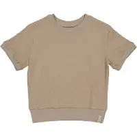 LEVV Little T-shirt taupe Bruin Meisjes Polyester Ronde hals Effen - maat 134