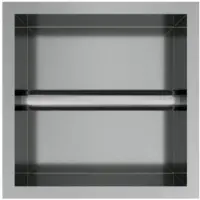 Hotbath &More Inbouwnis en Borstelgarnituur - 16 x 16 x 126 cm - RVS 316