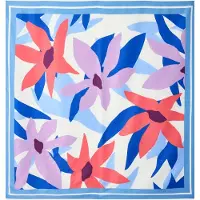 Damart - Foulard groot vierkant bloemmotief - Dames - Blauw - Eén maat