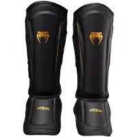 Venum Streamline Scheenbeschermers – Premium Kickboks Bescherming – Zwart/Goud - L