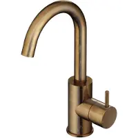 Hotbath Cobber - Wastafelmengkraan - zonder Waste - met Draaibare Uitloop - Bruin - Opbouw - Messing