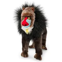 Living Nature knuffel Mandrill pluche speelgoed 33cm multicolor.
