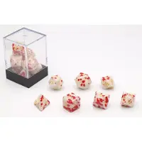 HOT Games - Dobbelstenen Bloodspatter - Set van 7 - Wit