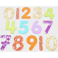 TickiT Regenboog Glittercijfers, Acryl, Blauw, Goud, Groen, Indigo, Oranje, Rood