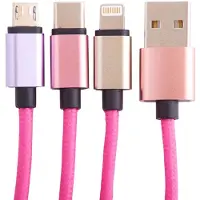Ginza.se Squishmallows - Lola - 3-in-1 oplaadkabel - 1,2m - USB-C - Lightning - Mini-USB