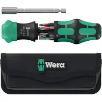 Wera 05051520001 Kraftform Kompakt 28 RA Bitschroevendraaier In Etui - 6 In 1 Multi-bit - Met Ratelfunctie