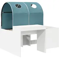 vidaXL Bed met Tunnel 3 st Wit en Lichtblauw Bewerkt hout