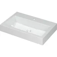 Ink Momento Wastafel Polystone met 1 Kraangat - 700x450x90 mm - Glans Wit