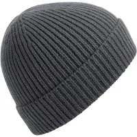 Beechfield Unisex Ribgebreide muts voor volwassenen (Grafiet)