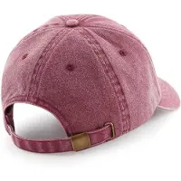 Beechfield Unisex Laag Profiel Vintage Denim-Look Cap (Vintage Rood)