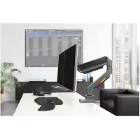 Kensington SmartFit Dubbele Monitor arm met Crossbar en Handgreep – Zwart