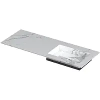 Ink Post Wastafel Keramische Slab Envelop Bak Rechts Zonder Kraangat - 1200x450x10 mm - Statuario Glans