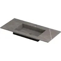 Ink Post Wastafel Keramische Slab Envelop Bak Midden met 1 Kraangat - 1000x450x10 mm - Armani Grey Mat