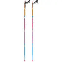TSL Outdoor Carbon 4 Cork Cross Flamingo Pink/Blue 4-spaaks opvouwbare wandelstokken || Maat: 110