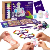 Okto Kunstset Light, zelfuithardende klei, wit, pastelkrijtjes, glazen, 20024