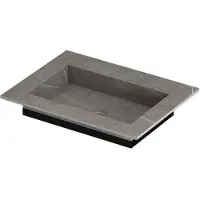Ink Post Wastafel Keramische Slab Envelop Bak Zonder Kraangat - 600x450x10 mm - Armani Grey Mat