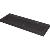 Ink Dock Wastafel Quartz met 2 Kraangaten - 1200x400x60 mm - Quartz Zwart