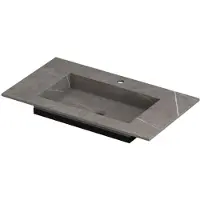 Ink Post Wastafel Keramische Slab Envelop Bak met 1 Kraangat - 800x450x10 mm - Armani Grey Mat