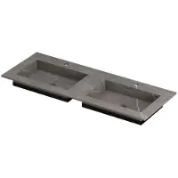 Ink Post Wastafel Keramische Slab Envelop Bak Dubbel 2 Kraangaten - 1200x450x10 mm - Armani Grey Mat
