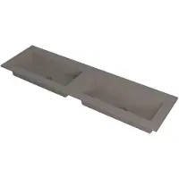 Ink Kraft Wastafel Dubbele Bak Zonder Kraangaten - 1600x450x10 mm - Quartz Beton