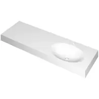 Ink Smooth Wastafel Polystone Rechts met 1 Kraangat - 1400x450x90 mm - Mat Wit