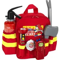 Theo Klein Toys brandweerrugzak - 28x25x8,5 cm - incl. accessoires, verstelbare riemen en een grote opening voor het makkelijk pakken en opbergen - rood geel
