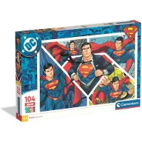 Clementoni Kinderpuzzel Superman - Puzzel 104 Maxi Stukjes - Speciale Effecten - Legpuzzel en Educatief Speelgoed - Puzzels voor Kinderen vanaf 4 Jaar