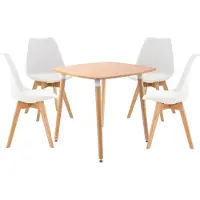 CLP Eetset bestaande uit stoelen en tafel, model Liborg (SET 4+1), naturel/wit