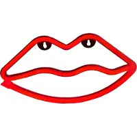 Forever Neon LED-lamp LIPS rood, vleermuisvorm + USB, FLNEO8, Lichte decoratieve figuur, rood, polyvinylchloride (PVC), geschikt voor: sfeerlicht, kinderkamer, woonkamer, restaurant, IP20
