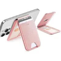 ESR HaloLock Aura MagSafe Kaarthouder met Standaard Vegan Leer Roze