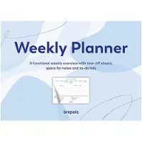 Brepols weekplanner ongedateerd lichtblauw (56 vellen) EN