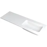 Ink Faktor Wastafel Polystone Rechts Zonder Kraangat - 1400x450x15 mm - Mat Wit