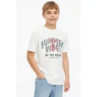 s.Oliver T-shirt wit Jongens Katoen Ronde hals Tekst - maat 170/176