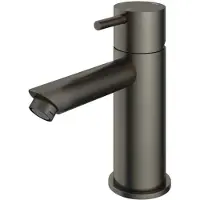 Hotbath Cobber - Wastafelmengkraan - zonder Waste - Laag - Geborsteld Zwart PVD - Opbouw - Messing - V06
