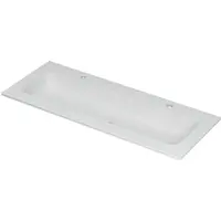Ink Aspekt Wastafel Porselein Centraal met 2 Kraangaten - 1200x450x15 mm - Mat Wit