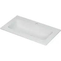 Ink Aspekt Wastafel Porselein Centraal met 1 Kraangat - 800x450x15 mm - Mat Wit